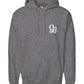 Ultimate Cotton® Hooded Sweatshirt - Left Chest Black, Natural and Charcoal Heather.